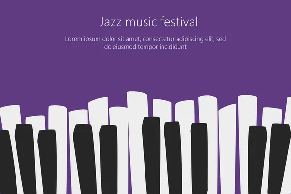 Piyano tuşlu müzik festivali poster şablonu. — Stok Vektör