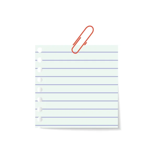 Note papier sur le fond blanc . — Image vectorielle