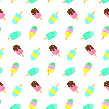 Renkli dondurma ile Seamless Modeli.