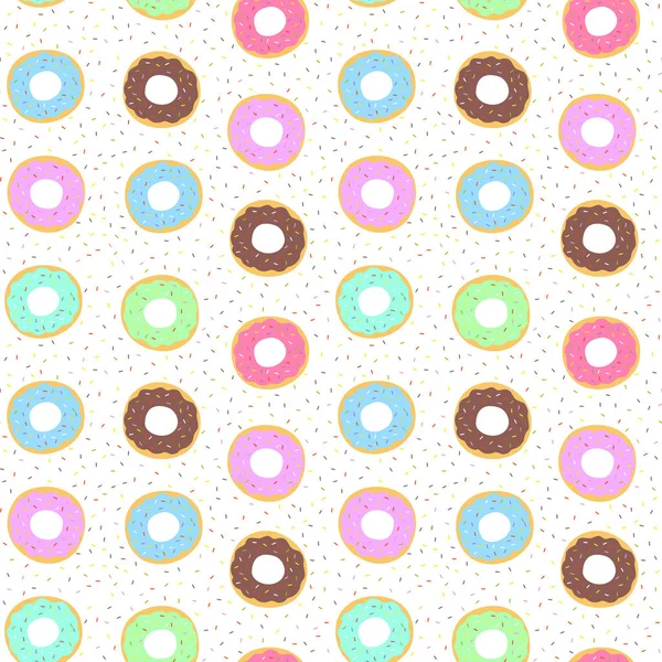 Karikatür donut ile dikişsiz desen. 