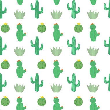 Şirin kaktüsleri olan kusursuz desen. 