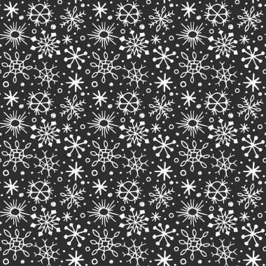 Sevimli kar taneleri ile dikişsiz desen.