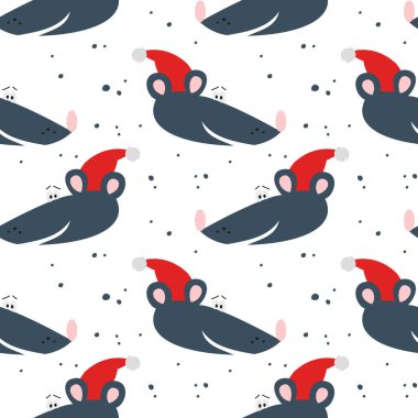 Sevimli sıçanlar ile Dikişsiz desen.