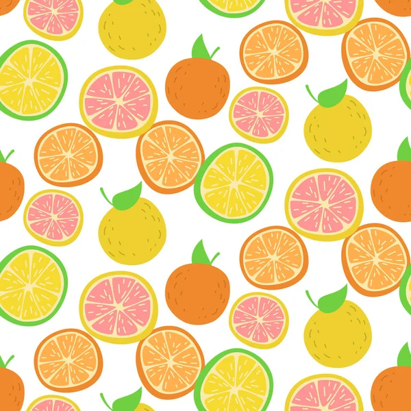 Patrón Colores Sin Costuras Con Naranjas Ilustración Vectorial — Vector de stock