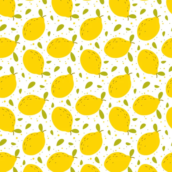 Pola Lucu Mulus Dengan Lemon Ilustrasi Vektor - Stok Vektor