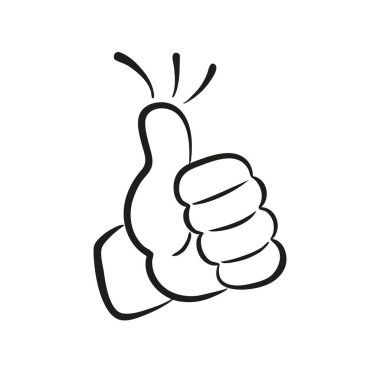 Parmağını kaldır ya da en iyi el hareketi yap. Vektör illüstrasyonu.