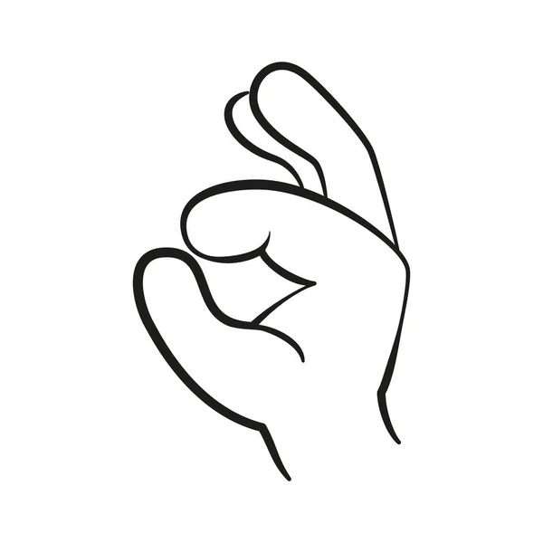 Tecknad Hand Gest Visar Symbol Vektorillustration — Stock vektor