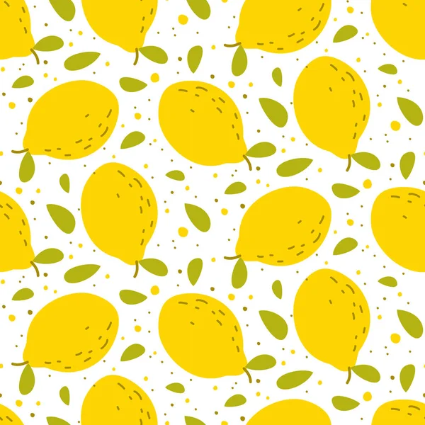 Modèle Mignon Sans Couture Avec Des Citrons Illustration Vectorielle — Image vectorielle