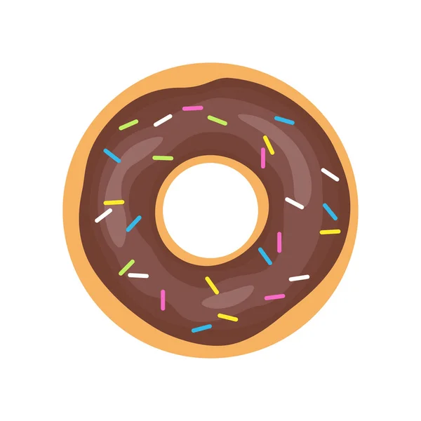 Donut Dibujos Animados Con Esmalte Icono Donut Ilustración Vectorial — Vector de stock