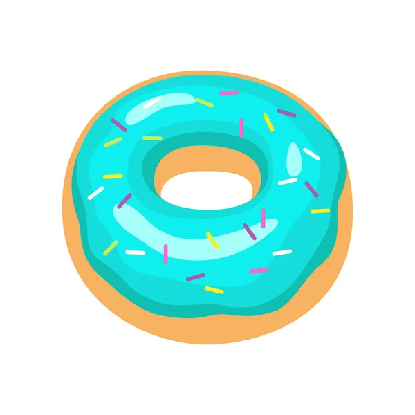 Donut Desenhos Animados Com Esmalte Ícone Donut Ilustração Vetorial — Vetor de Stock