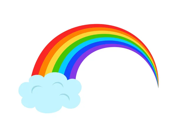 白を基調とした虹と雲のイラスト ベクターイラスト — ストックベクタ