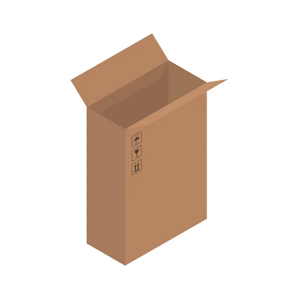 Картонная Коричневая Коробка Ящик Изометрическая Коробка Векторная Иллюстрация — стоковый вектор