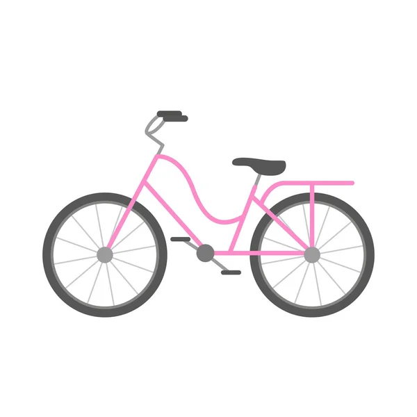 Klassisches Rosafarbenes Fahrrad Sport Verkehrsikone Vektorillustration — Stockvektor