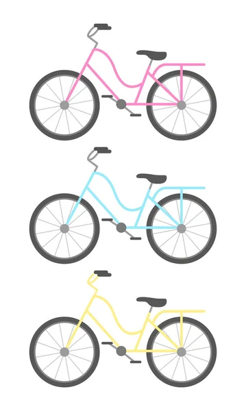 Sepeda Klasik Berwarna Ikon Transportasi Olahraga Ilustrasi Vektor - Stok Vektor
