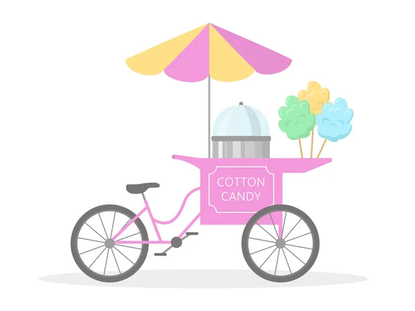 Sepeda Kembang Gula Makanan Jalanan Ilustrasi Vektor - Stok Vektor