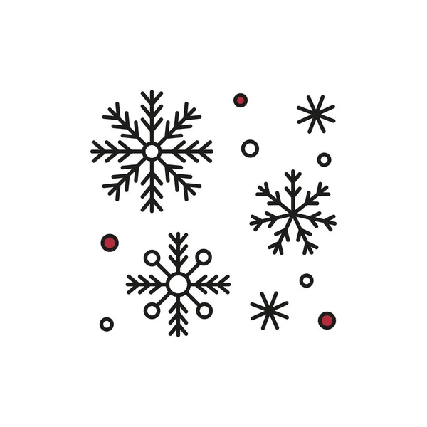 Schneeflocken Symbol Auf Weißem Hintergrund Vektorillustration — Stockvektor