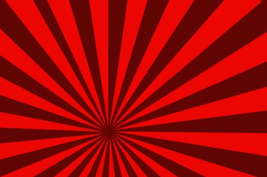 Parlak kırmızı ışınlar arka plan. Çizgi roman, pop sanat tarzı.