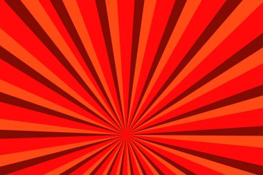 Parlak kırmızı ışınlar arka plan. Çizgi roman, pop sanat tarzı.