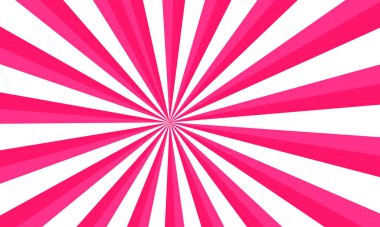 Manga ve Karnaval Tasarımı İçin Pembe Radyal Güneş Işıkları Arkaplanı