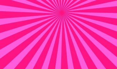 Manga ve Karnaval Tasarımı İçin Pembe Radyal Güneş Işıkları Arkaplanı