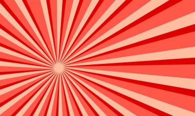 Kırmızı Arkaplanda Retro Güneş Işıkları Yazın Bayrak Tasarımı İçin Güneş Işığı Deseniyle