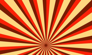 Kırmızı Arkaplan Sancağında Güneş ışınları Vintage Güneş patlaması Deseni