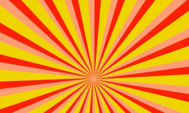 Parlayan Işınlar Soyut Arkaplan Tasarımı ile Kırmızı Güneş