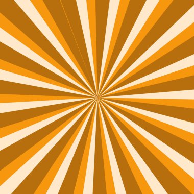 Retro Orange ve Yellow Sunburst Rays Soyut Arkaplan Tasarımı
