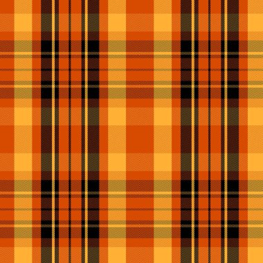 Orange and Black Halloween Tartan Plaid Seamless Pattern for Textiles and Digital Designs