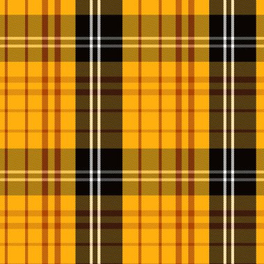 Halloween Tartan Plaid Seamless Scottish Checkered Fabric Pattern in Black and Orange Colors