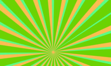 Yeşil ve Kırmızı Güneş ışınları Soyut Tasarım