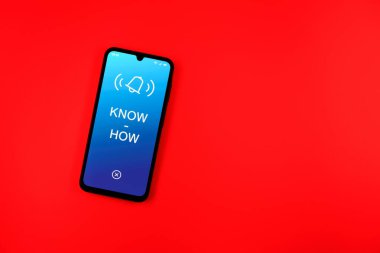 Sade arkaplandaki telefon çokbilmiş metni gösteriyor. Bilgi tecrübeyle kazanılır..