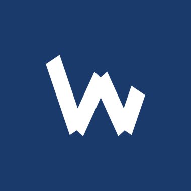 harf W minimal logo tasarım şablonu