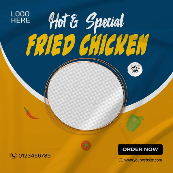 Lezzetli yemek menüsü sosyal medya şablonu