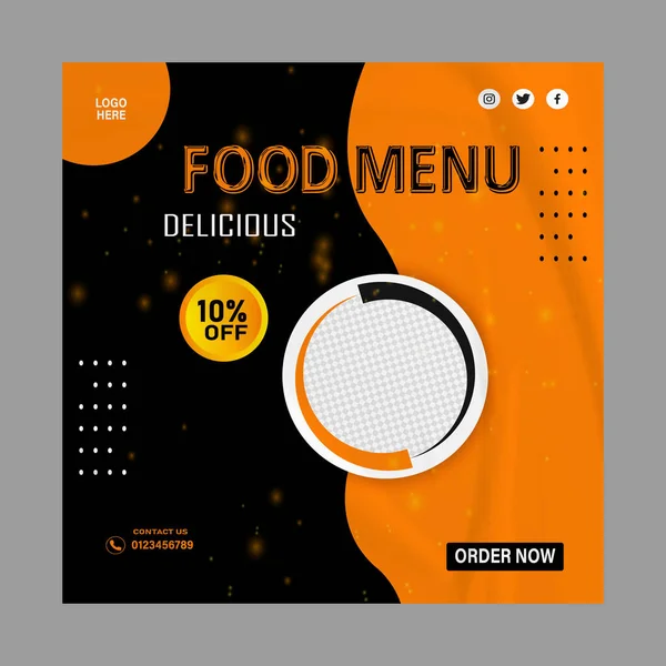 Lezzetli yemek menüsü sosyal medya tasarım şablonu 