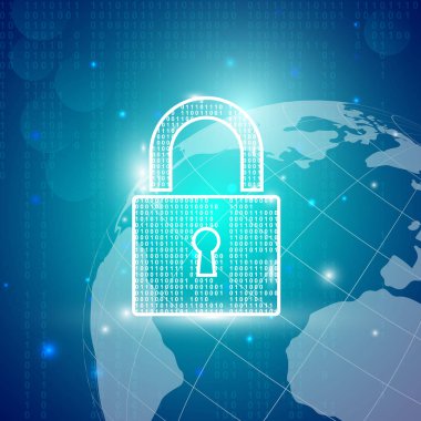 Dijital veri arkaplanındaki Anahtar Deliği ile Kilitle