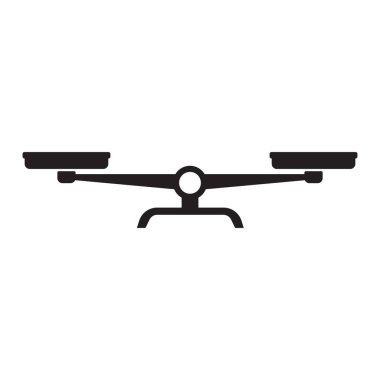 Adalet eşitliği karşılaştırması ve karar vektörü için denge ölçek simgesi