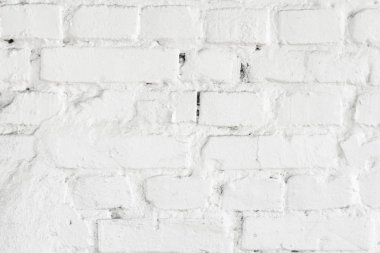 Beyaz tuğla duvar doku. Beyaz arka plan. Beyaz boyalı eski duvar tuğla