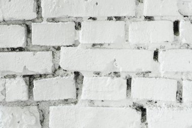 Beyaz tuğla duvar doku. Beyaz arka plan. Beyaz boyalı eski duvar tuğla