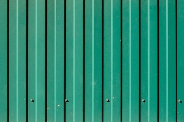 Yeşil oluklu Metal Panel doku. Bina bitirme veya malzeme çatı kaplama