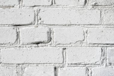 Beyaz tuğla duvar doku. Beyaz arka plan. Beyaz boyalı eski duvar tuğla