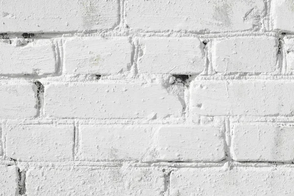 Textura Parede Tijolo Branco Fundo Branco Alvenaria Velha Tijolo Pintado — Fotografia de Stock