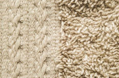 Kazak doku ördü. Pigtails Triko Kumaş doku. Makine Örme kazak arka plan