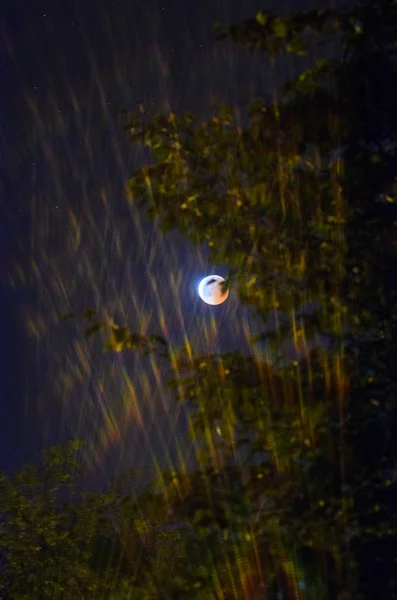 Éclipse Lunaire Pleine Lune Super Lune Sang Bleue Juillet 2018 — Photo