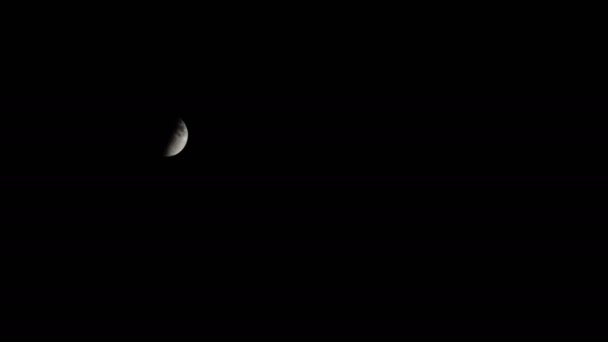 Luna Llena Cielo Negro Oscuro Hemisferio Norte Febrero Time Lapse — Vídeos de Stock