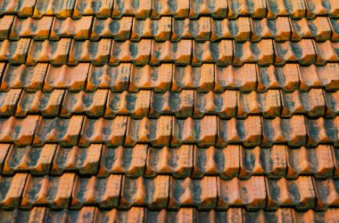 Kırmızı Seramik Çatı Döşemeleri Arkaplanı