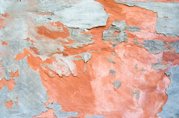 Muro di Pietra Rossa con Peeling in Gesso di Cemento — Foto Stock