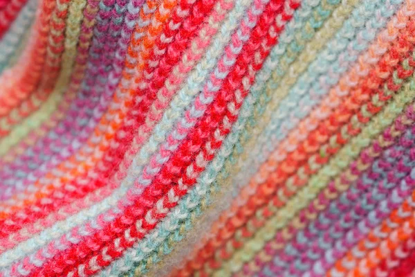 Texture multicolore de tissu de pull de tricot — Photo