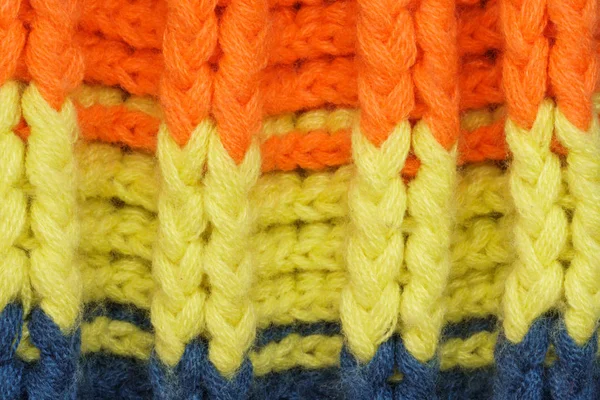 Camisola de malha multicolorida Textura de tecido — Fotografia de Stock