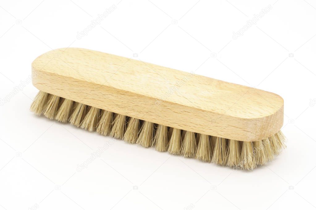 Natural horsehair brush on a white background.